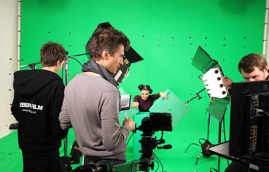 greenscreen, film, studio, opptak, spesialeffekter, feber film, filmproduksjon, lys