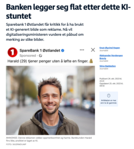 faksimile fra NRK om bruk av AI